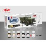 Acrylic paint set for Laffly V15T and French vehicles 6 12 ml
