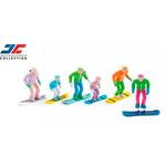6 Figuren sitzend m. Snowboard
