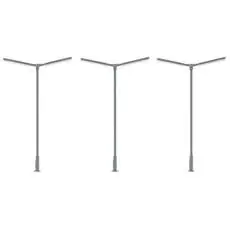 LED-Kreuzmastleuchte, zweiarmig, kaltweiß, 3 Stück