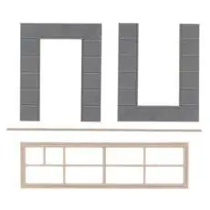 2 Wandelemente mit hohem Fenster, Goldbeck