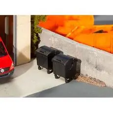 2 Mülltonnen, schwarz