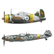 1/72 B-239 Buffalo & Messerschmitt Bf109G-6, Juutilainen