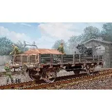 1/35 Deutscher Eisenbahnwagen, niedrige Seitenwände
