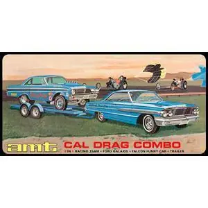 1/25 Cal Drag Combo 1964 Galaxie, AWB Falcon & Trailer *