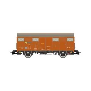 RENFE, zweiachsiger Wagen J2, Rettungszug, orange,Ep. IV