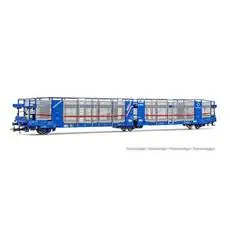 TRANSFESA/Hispanauto, 3-achs. Autotransportwagen Laeks Mega Car Carrier, Silber-Blau