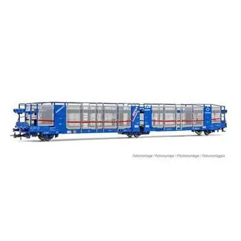 TRANSFESA/Hispanauto, 3-achs. Autotransportwagen Laeks Mega Car Carrier, Silber-Blau