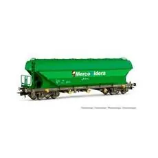 RENFE, 4-achs. Schwenkdachwagen mit flachen Silowänden TT5 für Getreidetransport, Grün, Merconidera