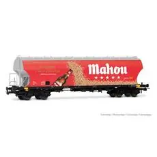 RENFE, vierachsiger rundflügeliger Getreidehopper-Wagen, Mahou-Lackierung, Ep. V RENFE, vierachsiger rundflügeliger Getreidehopper-Wagen, Mahou-Lackierung, Ep. V