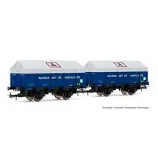 RENFE, 2-tlg. Set 2-achsige gedeckte Güterwagen PX, Naviera Astur Andaluza