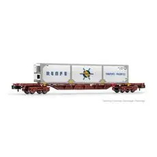 RENFE, MMC3-Containerwagen, braun, beladen mit RENFE-Kühlcontainer (Lackierung 1), Ep. IV RENFE, MMC3-Containerwagen, braun, beladen mit RENFE-Kühlcontainer (Lackierung 1), Ep. IV
