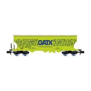 D-GATX, vierachsiger runder Hopper-Kombi, neongrüne Getreidelackierung, großes GATX-Logo ep.VI
