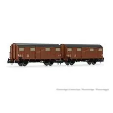 DB, 2-tlg. 2-achs. gedeckte Güterwagen Gmhs 55