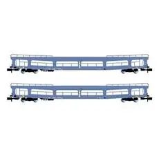 DR, 2-tlg. Set, Autotransportwagen DDm, Blau