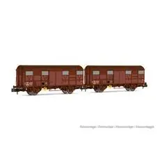SNCF, 2-tlg. 2-achs. gedeckte Güterwagen Kv Permaplex