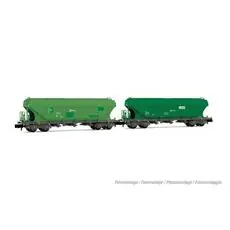 RENFE, 2-tlg. Set 4-achs. Silowagen TT5 mit flachen Silowänden