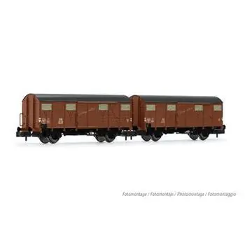 DB, 2-tlg. 2-achs. gedeckte Güterwagen Gmhs 55