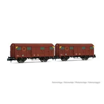 RENFE, 2-tlg. Set 2-achs. gedeckte Güterwagen J2