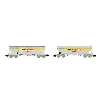 SNCF, 2-tlg. Set 4-achs. Schwenkdachwagen für denGetreidetransport