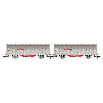 ÖBB, 2-tlg. Set zweiachsiger Schiebeplanenwagen der Bauart Kils, Rail Cargo Austria