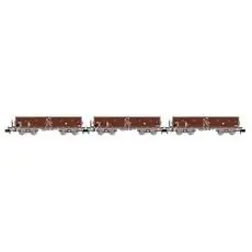 DR, 3-teiliges Set Selbstentladewagen der Bauart Fal-zz ohne Oberkasten