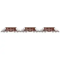 DR, dreiteiliges Set vierachsiger Selbstentladewagen der Bauart Fac125