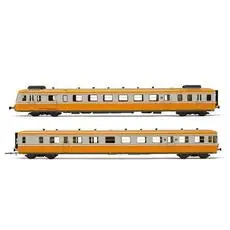 SNCF, Dieseltriebwagen RGP2, Trieb- und Beiwagen in modernisierter Ausführung, orange-betongrau