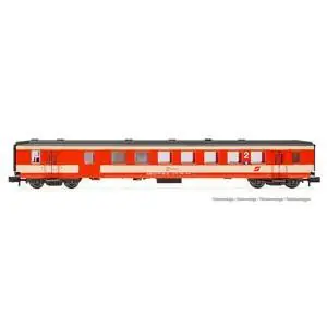 ÖBB, Reisezugwagen Schlierenwagen, 2. Klasse mit Gepäckabteil, Zinnober/beige, K2