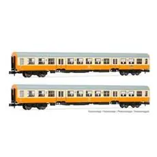 DR, 2-tlg. Set Reisezugwagen Städte-Express, Orange/Beige, bestehend 2 x Bmhe