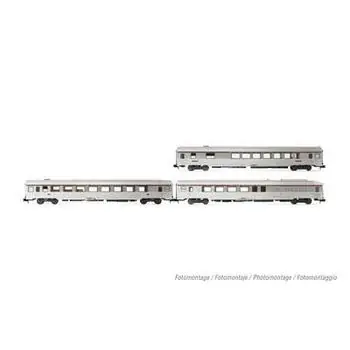 SNCF, 3-tlg. Set TEE Reisezugwagen Paris - Ruhr