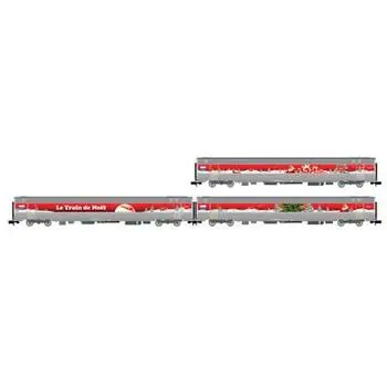 SNCF, dreiteiliges Coca-Cola-Weihnachtszugset Train de Noel von 2010