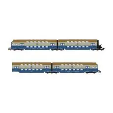 DR, vierteiliger Doppeldecker-Wagen DBv mit Fahrerkabine, blau/grau, Ep. IV DR, vierteiliger Doppeldecker-Wagen DBv mit Fahrerkabine, blau/grau, Ep. IV