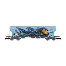 F-ERSA, vierachsiger rundflügeliger Silowagen, Interfracht, mit Vogelgraffity, Ep. VI F-ERSA, vierachsiger rundflügeliger Silowagen, Interfracht, mit Vogelgraffity, Ep. VI