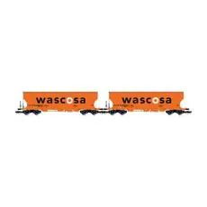 D-WASCOSA, zweiteiliger 4-Achs-Silowagen, orange,großes WASCOSA-Logo, ep.VI D-WASCOSA, zweiteiliger 4-Achs-Silowagen, orange,großes WASCOSA-Logo, ep.VI