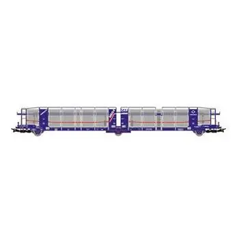 E-TRFSA/Transfesa, dreiachsiger Autotransportwagender Bauart Laeks MEGA CAR CARRIER, Silber