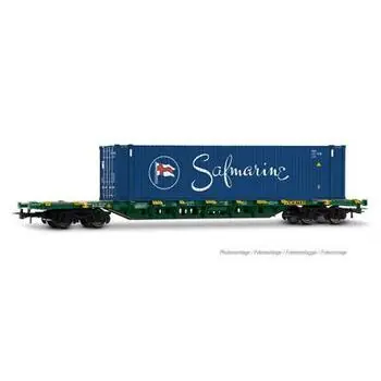 CEMAT, Sgnss Containerwagen, grün, mit 45 Fuß Container Safmarine, EP. VI