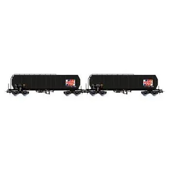 2-Pack SNCF, 4-achsiger isolierter Tankwagen TOTALFrance, schwarz, Ep. IV