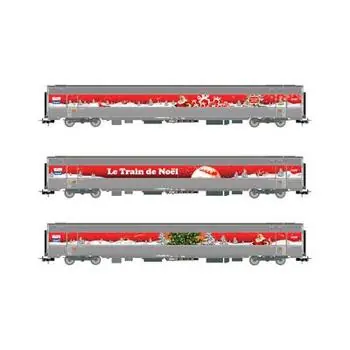 SNCF, dreiteiliges Coca-Cola-Weihnachtszugset Train de Noel von 2010