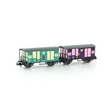 2er Set gedeckte Güterwagen K2 RM, EP.V