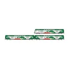 Trenitalia Tper, 3er-Set, Vivalto-Wagen (1 mit Fahrerkabine) FER-Lackierung, Rippendach, Ep. VI
