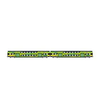 FS Trenitalia, 2er-Set, Vivalto Interm. Wagen, neue Regionale-Lackierung, grün/gelb, EP. VI