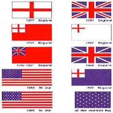 Fahnen, USA und britisch, 3/4 x 1,125