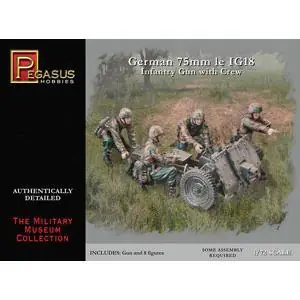 1/72 WW II: Deutsches 75 mm 1eIG18 MG mit Besatzung