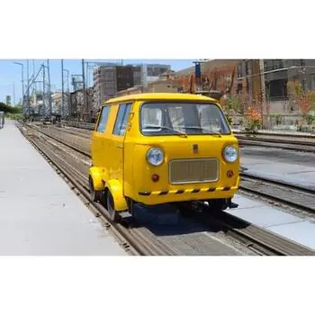 FS, Draisina Fiat 500 mit rechteckigem Gitter, gelb, DCC-Sound