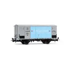 FS, zweiachsiger Kühlwagen Hgb, Metallkarosserie,silberner San Pelegrino, Ep. III FS, zweiachsiger Kühlwagen Hgb, Metallkarosserie,silberner San Pelegrino, Ep. III