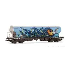 F-ERSA, vierachsiger rundseitiger Getreidehopper-Wagen, Interfracht, mit Vogel-Graffity, Ep. VI F-ERSA, vierachsiger rundseitiger Getreidehopper-Wagen, Interfracht, mit Vogel-Graffity, Ep. VI