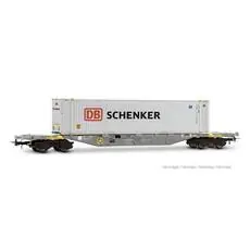 4-Achs-Containerwagen Sgnss, grau, beladen mit 45Fuß Container DB Schenker, Ep. VI 4-Achs-Containerwagen Sgnss, grau, beladen mit 45Fuß Container DB Schenker, Ep. VI