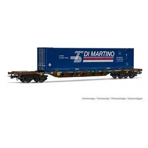 FS, 4-achs. Containerwagen Sgnss, Braun, mit 45 Container Trenitalia