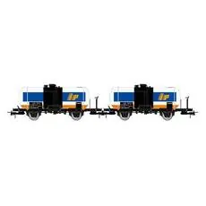 FS, 2er-Set, 2-achsige Tenderwagen IP, großer Tank, ohne Bremsführerstand, Ep. IV FS, 2er-Set, 2-achsige Tenderwagen IP, großer Tank, ohne Bremsführerstand, Ep. IV