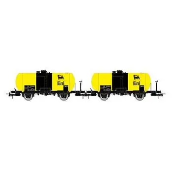 FS, 2er-Set, 2-Achs-Tenderwagen ENI, großer Tank,ohne Bremsführerstand, Ep. IV